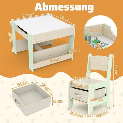 Children's Activity Table Set with Reversible Top & Storage