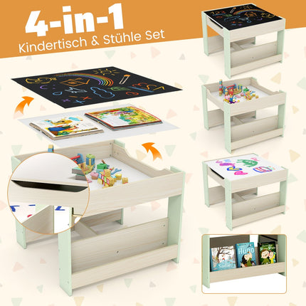 Children's Activity Table Set with Reversible Top & Storage