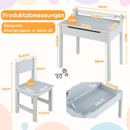 Children's Activity Table and Chair Set with Storage