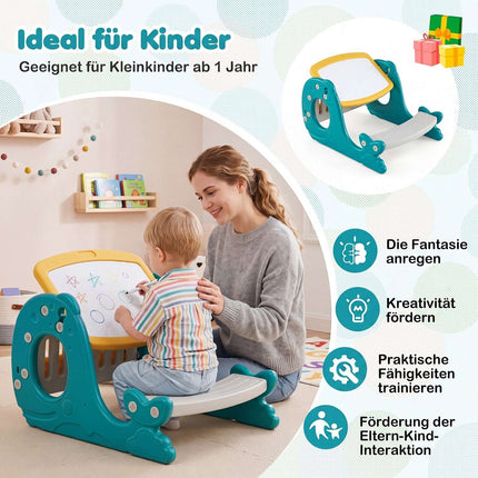 Children's Activity Table with Bench & Adjustable Easel