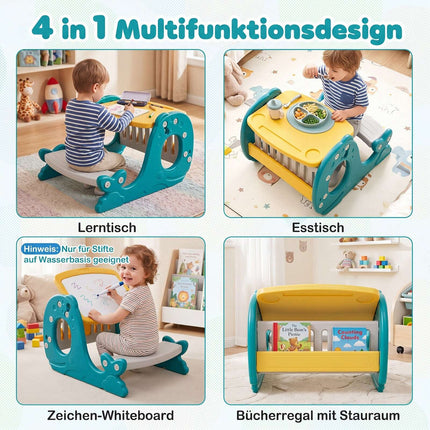 Children's Activity Table with Bench & Adjustable Easel