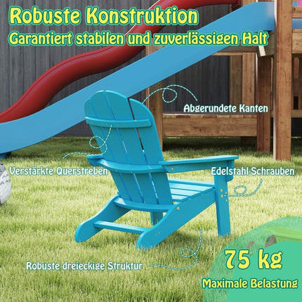Children's Adirondack Chair, HDPE, Ergonomic Backrest