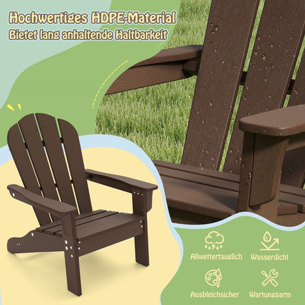 Children's Adirondack Chair, HDPE, Ergonomic Backrest