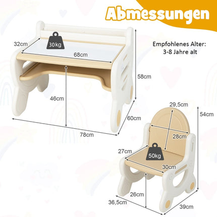 Children's Adjustable Drawing Table and Chair Set