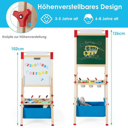 Children's Adjustable Easel with Magnetic Board & Whiteboard