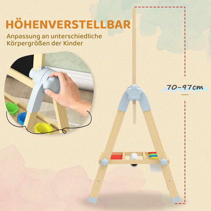 Children's Adjustable Wooden Easel with Double-Sided Board