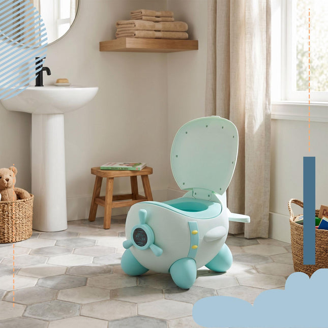 Children's Aeroplane Potty Trainer, Mint, 1-3 Years