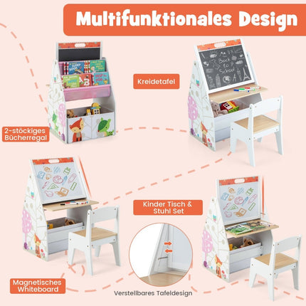 Children's Art Easel & Desk Set with Magnetic Board