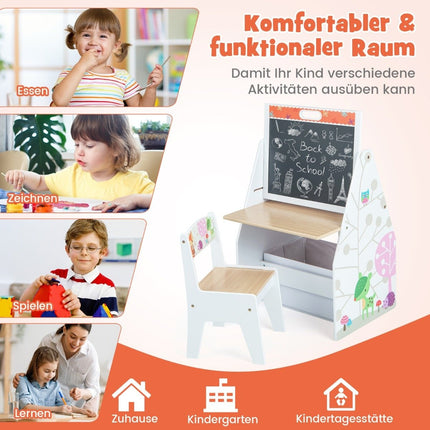 Children's Art Easel & Desk Set with Magnetic Board