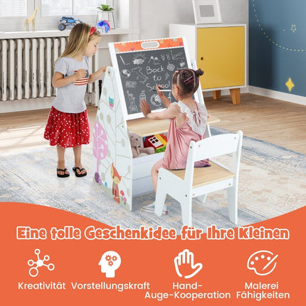 Children's Art Easel & Desk Set with Magnetic Board