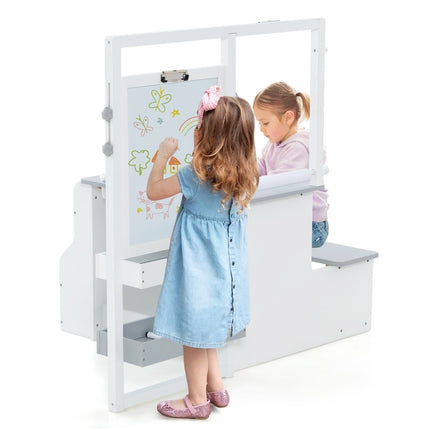 Children's Art Easel Set with Chalkboard & Whiteboard