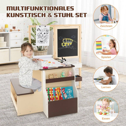 Children's Art Easel Set with Chalkboard & Whiteboard