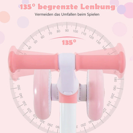 Kinderloopfiets met verstelbare zithoogte en opvouwbaar ontwerp Leerloopfiets vanaf 1 jaar Roze