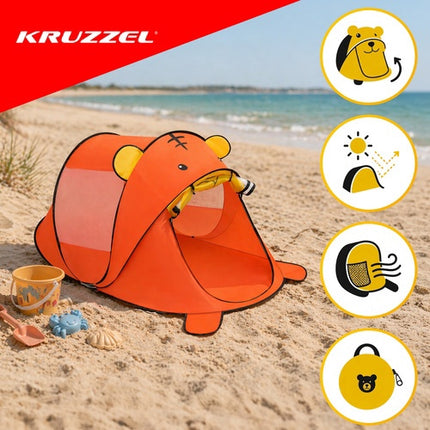 Children's Beach Tent, Bear Design, Self-Assembling