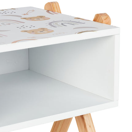Children's Bedside Table with Open Shelf