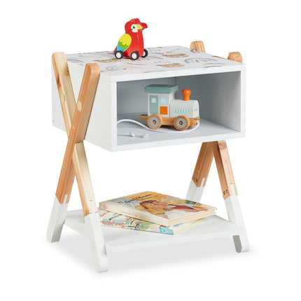 Children's Bedside Table with Open Shelf