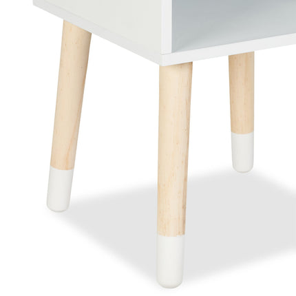 Children's Bedside Table with Shelf, Wooden Legs