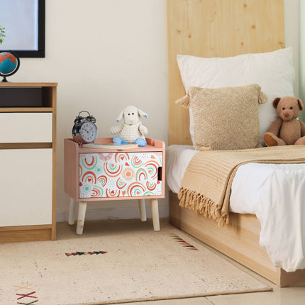 Children's Bedside Table with Storage Cupboard