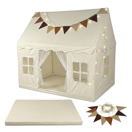Children's Beige Play Tent with Lights, 130x125x95 cm