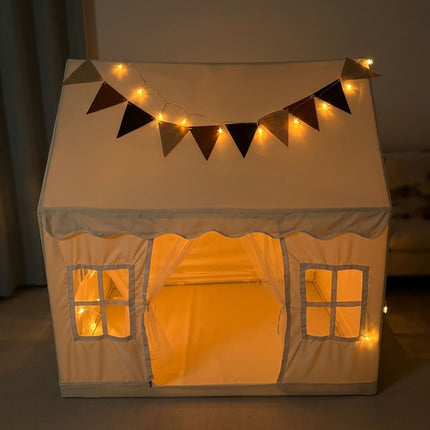 Children's Beige Play Tent with Lights, 130x125x95 cm