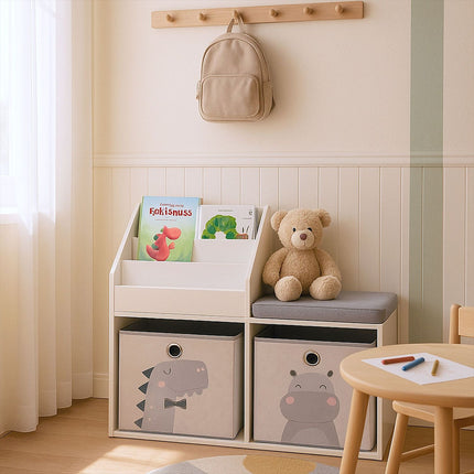 Children's Bench with Bookcase – 3-in-1 Storage Unit
