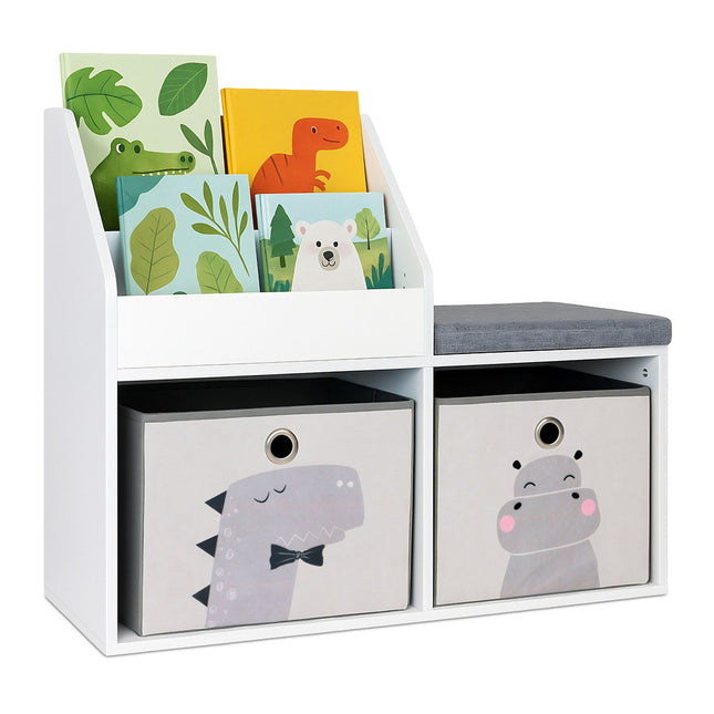 Children's Bench with Bookcase – 3-in-1 Storage Unit