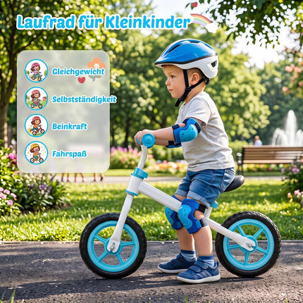 Children's Blue Balance Bike, Adjustable Handlebar, 20 kg Capacity