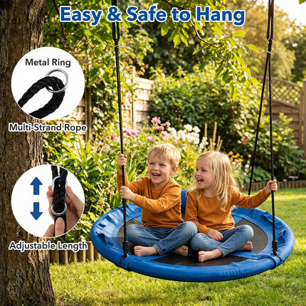Children's Blue Nest Swing, 100 cm with Cushion & Handles