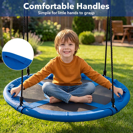Children's Blue Nest Swing, 100 cm with Cushion & Handles