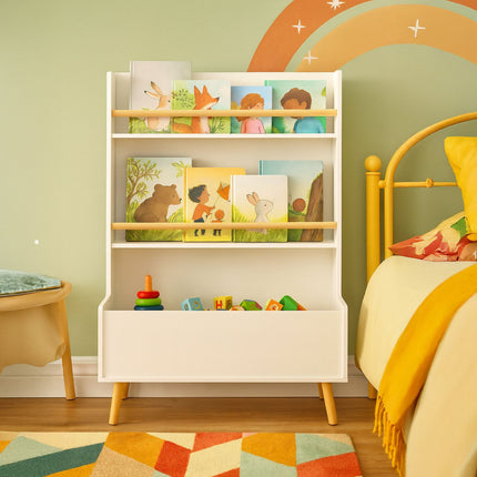 Children's Book & Toy Storage Unit – 2 Shelves, Large Compartment