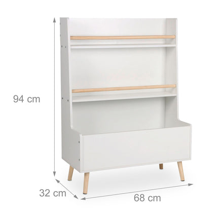 Children's Book & Toy Storage Unit – 2 Shelves, Large Compartment