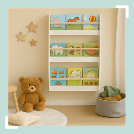 Children's Bookshelf, 3 Shelves, White