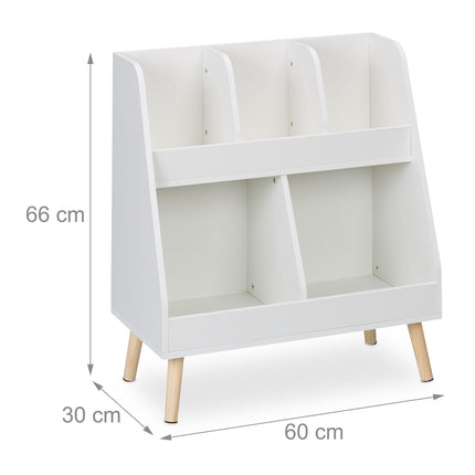 Children's Bookshelf, 5 Shelves, Toy Storage