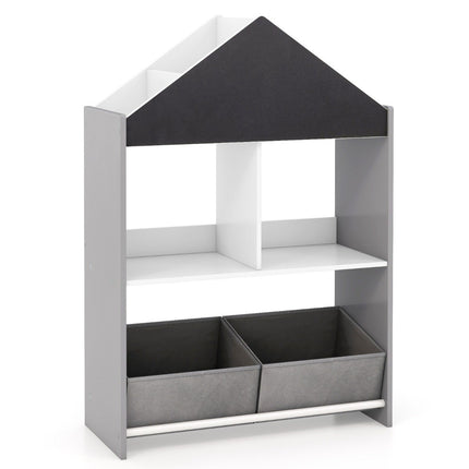 Children's Bookshelf with Blackboard & Storage Boxes