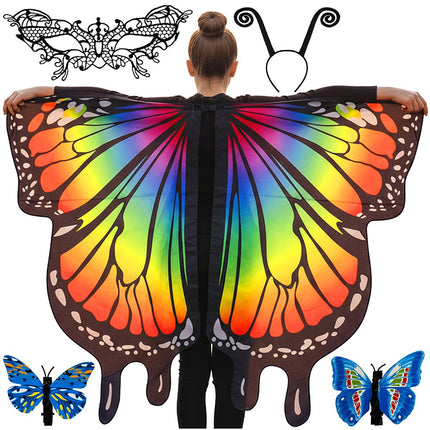 Children's Butterfly Costume Set with Wings & Mask