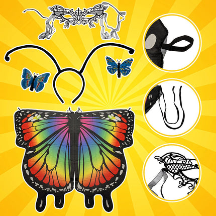 Children's Butterfly Costume Set with Wings & Mask