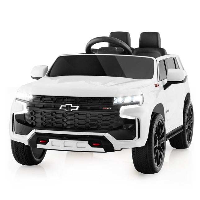 Children's Chevrolet electric car with 2.4G remote control &amp; Suspension &amp; lights &amp; Music children's car white