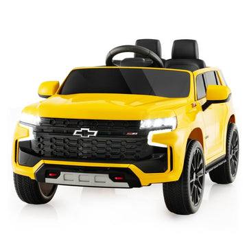 Children's Chevrolet electric car with 2.4G remote control &amp; Suspension &amp; lights &amp; Music children's car yellow