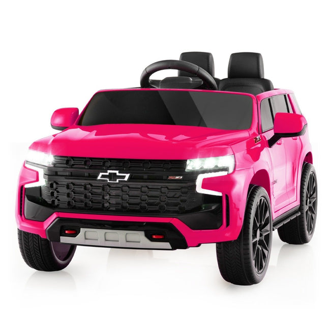 Children's Chevrolet electric car with 2.4G remote control & suspension & lights & music children's car pink