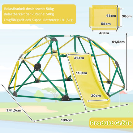 Children's Climbing Dome with Slide, 180kg Capacity