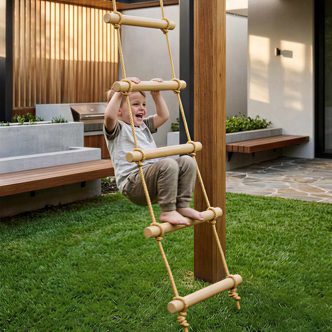 Children's Climbing Rope Set, 5 Wooden Rungs, 1.8m Rope