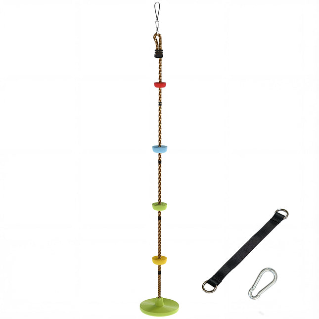 Children's Climbing Rope Set with Disc Swing and Foot Holds