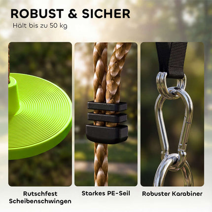 Children's Climbing Rope Set with Disc Swing and Foot Holds