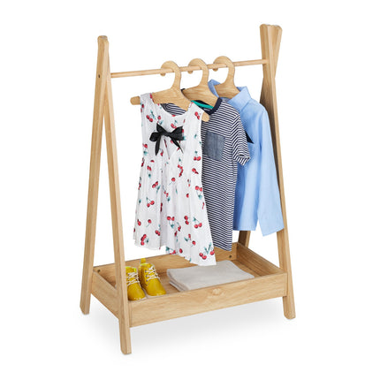 Children's Clothing Rack with Storage Shelf