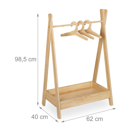 Children's Clothing Rack with Storage Shelf