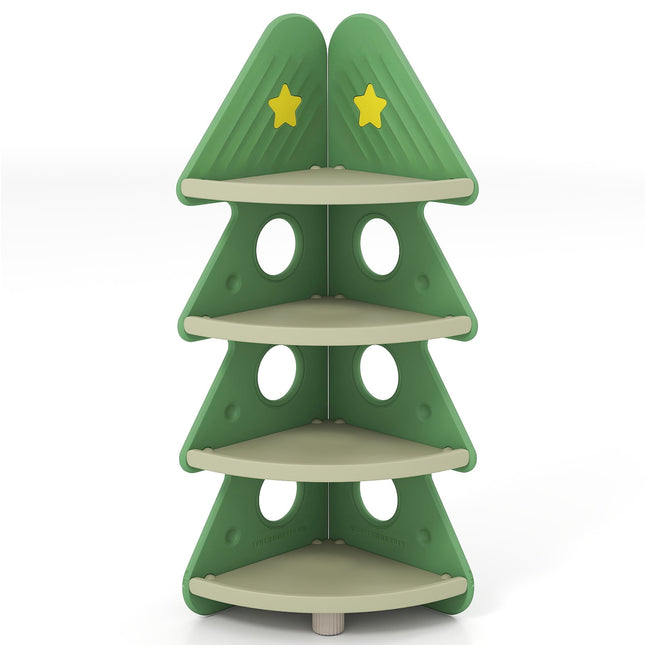 Children's Corner Bookshelf, 4-Tier, Christmas Tree Design