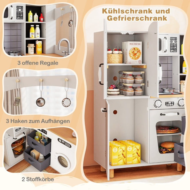 Children's Corner Play Kitchen with Fridge & Washer