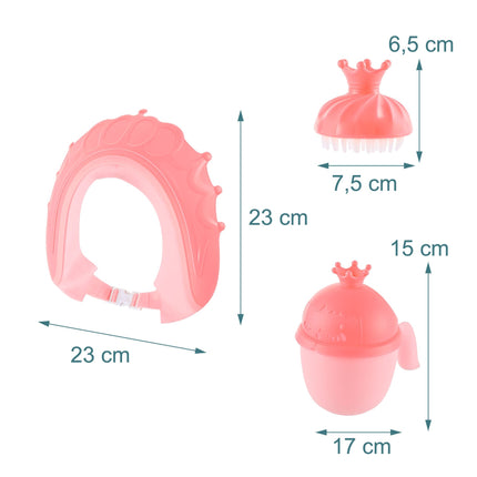 Children's Crown Hair-Wash Set with Cap & Brush