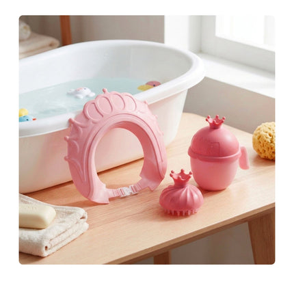 Children's Crown Hair-Wash Set with Cap & Brush