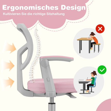 Children's Desk Chair, Adjustable Height 41-52 cm, Pink
